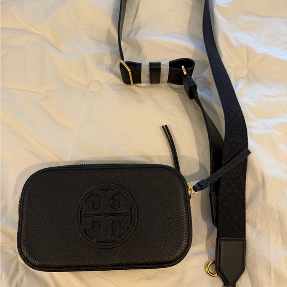 Black Leather Wristlet with Logo - Picture 2 of 6